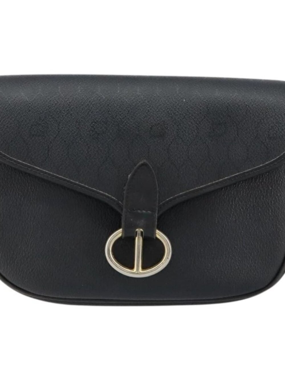 Christian Dior Honeycomb Canvas Shoulder Bag PVC Black Gold - Picture 2 of 16